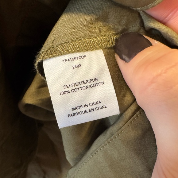 Derek Lam 10 Crosby Beverly Shirtdress Fatigue Green Sz 4 - Picture 10 of 11